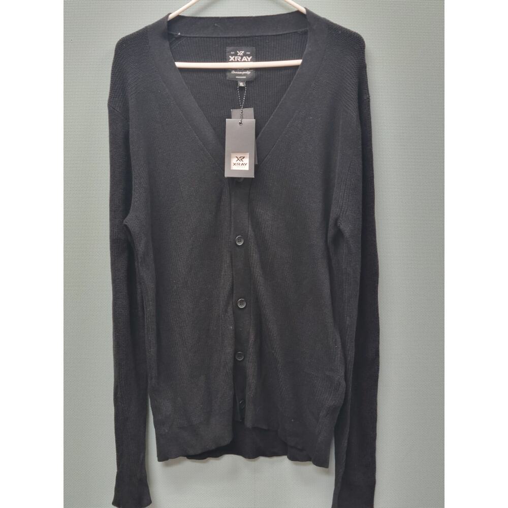 X-Ray Jeans Men’s XL V-Neck Cardigan Sweater 100% Cotton NWT
